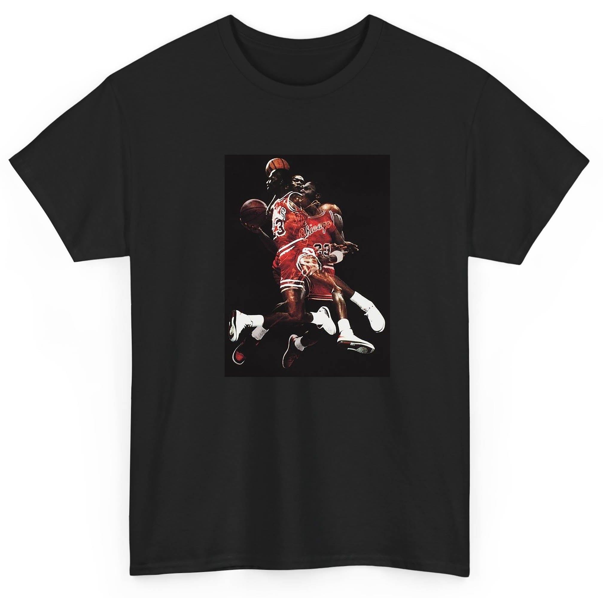 Michael Air Jordan in His Prime Bulls Basketball Dunk T shirt