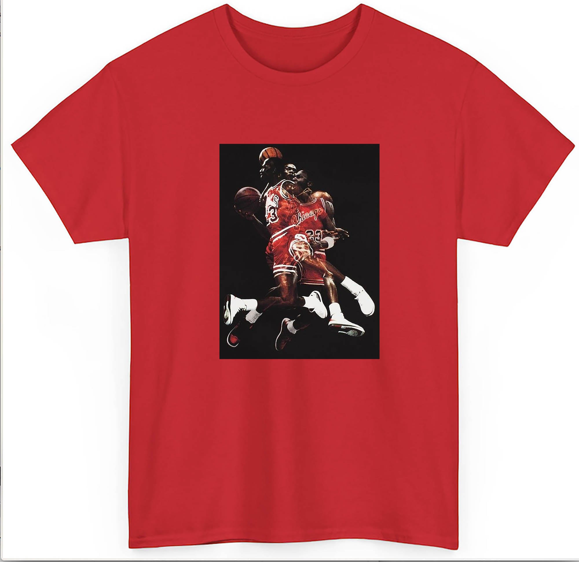 Michael Air Jordan in His Prime Bulls Basketball Dunk T shirt