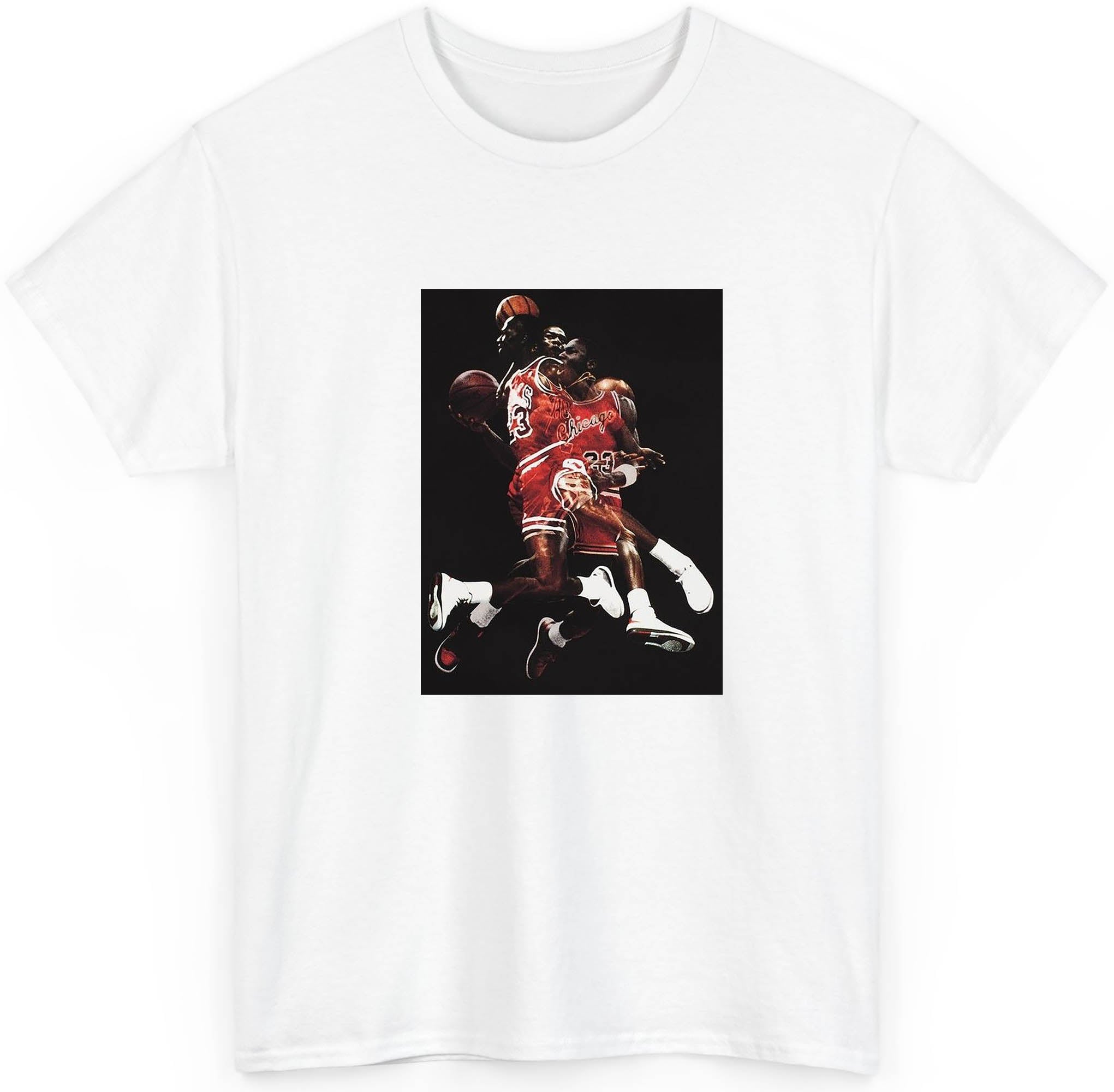 Michael Air Jordan in His Prime Bulls Basketball Dunk T shirt